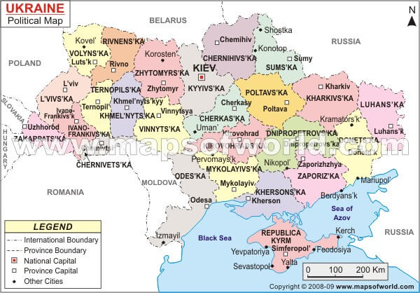 ukraine politisch karte